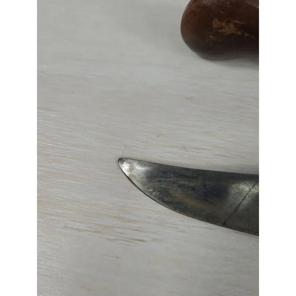 Vintage Indian Meat Carving Set Knife & Fork With Wood‎ Handle & Sheath